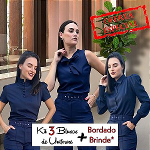 Kit 3 Blusas Uniforme