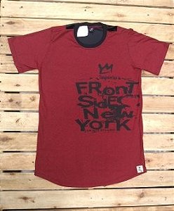 Camiseta front sidenen york (vinho + preto)