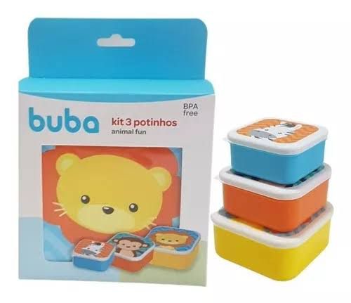 KIT 3 POTINHOS ANIMAL FUN BUBA