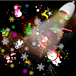 Lampada Led Natal Projetor Refletor Desenhos Natalinos E27 - Neverdie