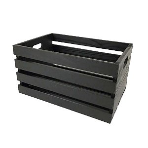 Caixote em pinus 50x30x25cm Preto