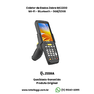 Coletor de Dados Zebra MC2200 Wi-Fi e Bluetooth - 2GB/16GB