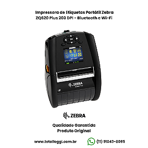 Impressora de Etiquetas Portátil Zebra ZQ620 Bluetooth e Wi-Fi