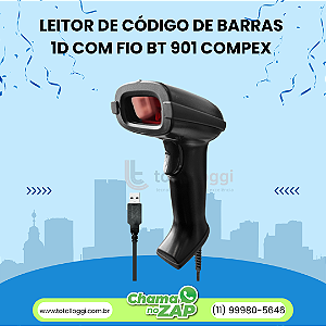 Leitor de código de barras 1D com fio BT-901
