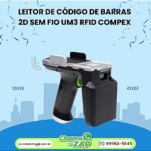 Leitor de código de barras 2D sem fio UM3 RFID