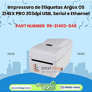 Impressora de Etiquetas Argox OS-214EX PRO 203dpi - USB, Serial e Ethernet