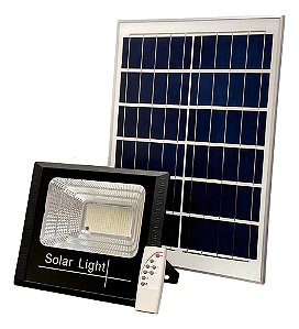 Kit C/ 4 Refletor Solar Led Holofote 6000K + Placas Solar + Controle