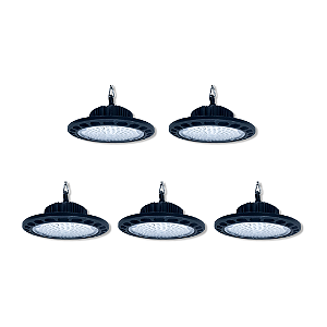 Kit 5 Luminária High Bay 200w Ufo Industrial Bivolt Galpão
