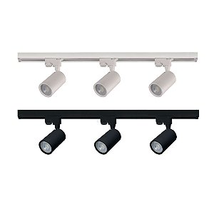 Spot Trilho Branco Preto 30w 3000K 4000K LM BIV