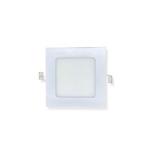 Painel de Led de Embutir Quadrado 6w 3000k Branco Quente