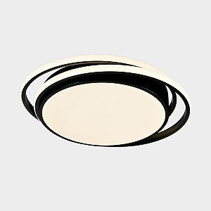 Plafon Led Redondo 50w Preto 3 Cores Bivolt Elegante