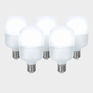Kit 5 Lâmpada Super Bulbo Led 100w Bivolt E27 Branco Frio