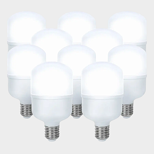 Kit 10 Lâmpada Super Bulbo Led 100w Bivolt E27 Branco Frio