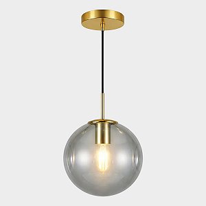 Pendente Bola Vidro Fumê 25cm Decorativo Moderno