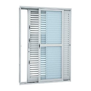 PORTA BALCÃO DE CORRER MULTIFLEX AÇO - 3 FOLHAS - BRANCO PRATIKA DIREITA