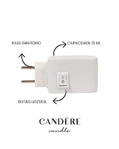 Difusor Elétrico Bivolt em Porcelana Branca 100% Seguro