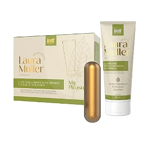 Kit My Pleasure By Laura Muller bullet dourado 9 intensidades e Deslizante íntimo 50g