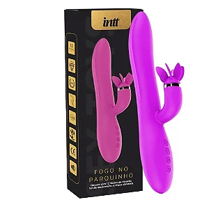 Vibrador Fogo no Parquinho Roxo Intt vibrador com 3 motores e função de aquecimento
