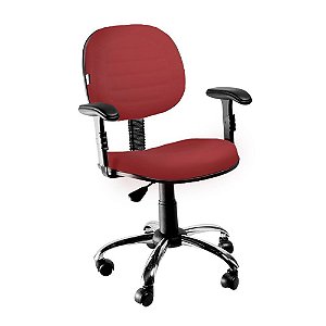 Cadeira Ergonômica Executiva Costurada Giratória com Braço Regulável Vinil