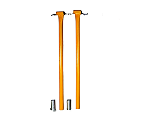 2 Cano Pedestal P/ Corrente Estacionamento + 2 Luvas Fixação