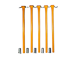 5 Cano Pedestal P/ Corrente Estacionamento + 5 Luvas Fixação Amarelo