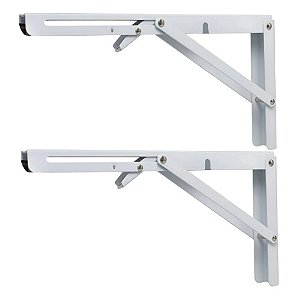 Kit 2 Suportes Mão Francesa Dobrável Retrátil Reforçada 40cm