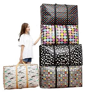 Kit 4 Sacola Sacolão Ziper Mudança Bolsa Viagem Gg 80cm