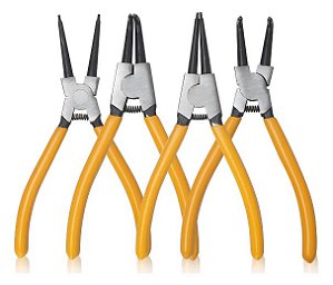 Kit De Alicates Para Anéis 7 Pol. Jogo Com 4 Peças Extrator