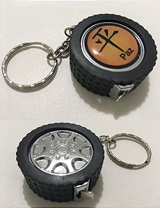 Chaveiro Roda Com Trena de 1 Metro Personalizado 100 Peças
