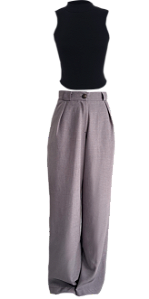 Conjunto Feminino Regata Calça Alfaiataria Cinza