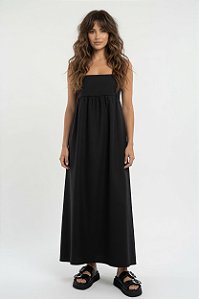 Vestido Longo Algodão Preto
