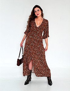Vestido Dayse Envelope Marrom