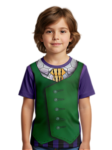 Camiseta Infantil Fantasia Coringa Dryfit Estampa Total Cosplay
