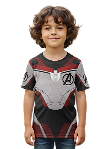 Camiseta Infantil Fantasia Vingadores Dryfit Estampa Total Cosplay