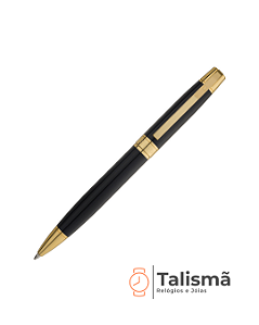 Caneta Crown Personalizada Metal Master Gold Esferográfica - Preta