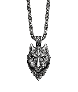 Colar com pingente Fenrir Amulet