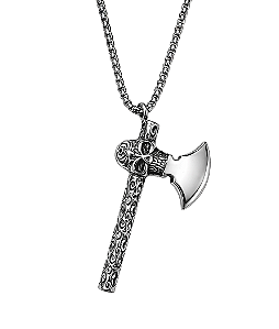 Colar com pingente Skull Axe Death