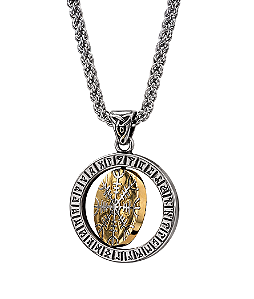 Colar com Pingente Bússola Viking Vegvísir
