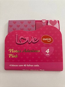 Bloco Adesivo Love Pink - 160 Folhas