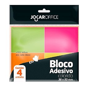Bloco Adesivo 38x50mm - 400 Folhas Neon