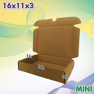 50 Caixas de papelão 16x11x3 montável