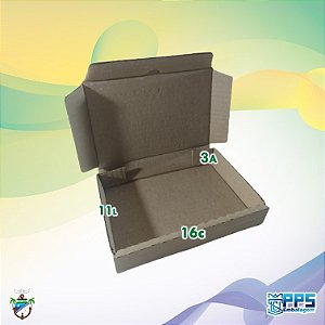 100 Caixas de papelão 16x11x3 montável 2