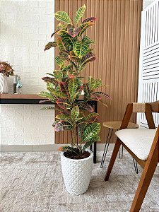 Árvore Artificial Croton 130cm Vaso de Polietileno