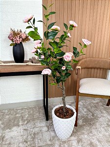 Árvore Camelia Artificial 125cm Vaso Polietileno