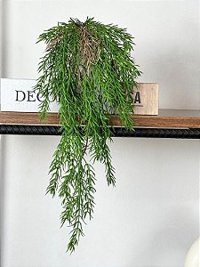 Arranjo Artificial Mini Alecrim 40cm Vaso Cerâmica Branco