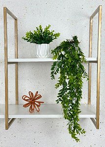 Planta Artificial Pendente 60cm + Vasinho Cerâmica com Verdinhos