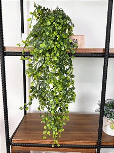 Planta Artificial Pendente Verde 60cm Vaso Sinus Preto
