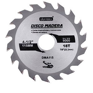 Disco Serra Circular P/ Madeira 4.1/2" - 18 Dentes - UYUSTOOLS