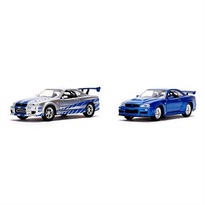 Miniaturas  Velozes e Furiosos Nissan GT-R  BNR34 1:32 Jada