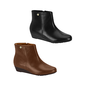 Bota Feminina Cano Curto Anabela Casual Modare Ultraconforto